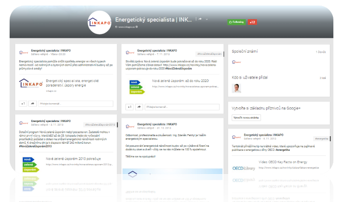 Energetický specialista a auditor na Google Plus